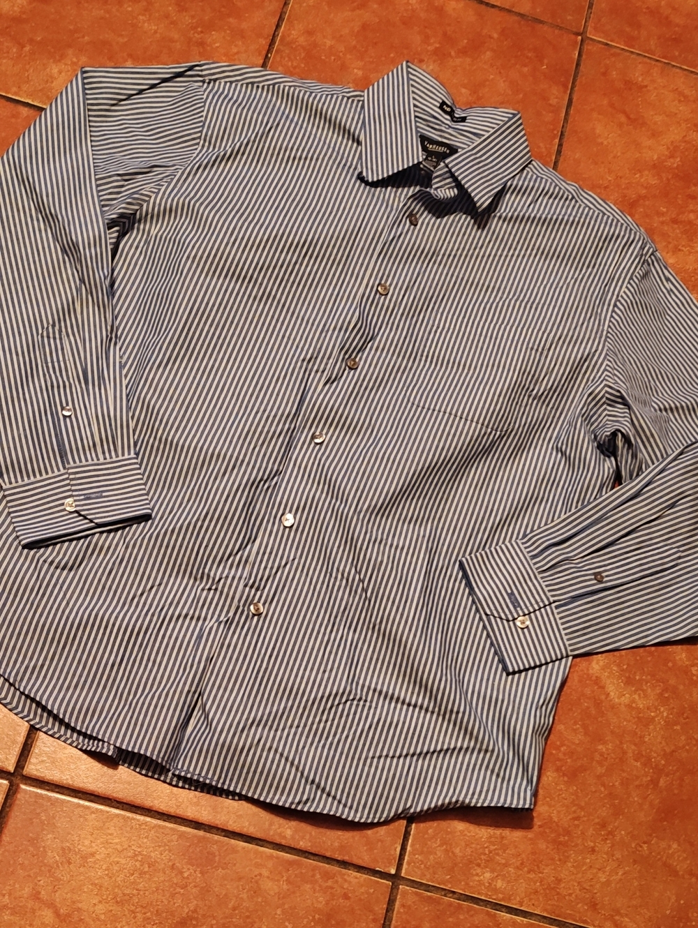 Van Heusen Blue and White Striped Dress Shirt